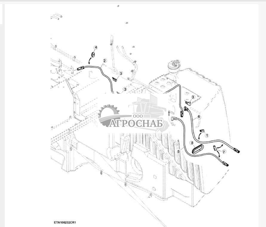 Трубопроводы системы подачи жидкости для очистки отработавших газов дизельного двигателя 